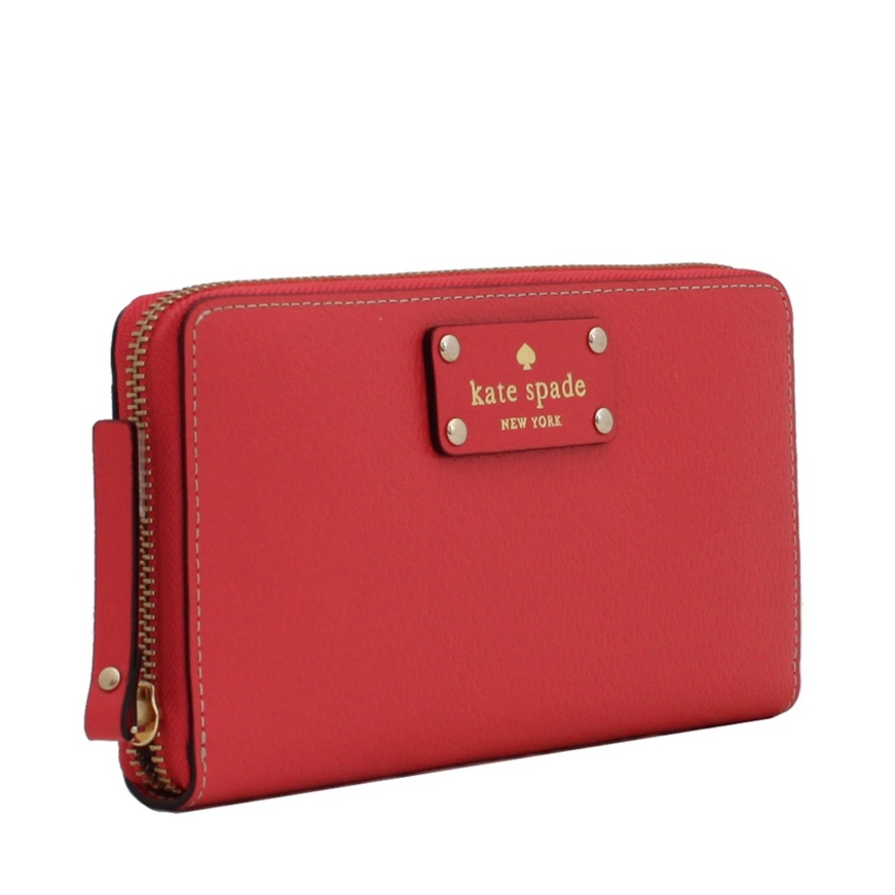 Kate Spade Red Leather Long Wallet